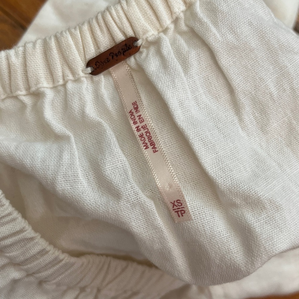 Free People Cream Peplum Tie-Back Top - Picture 4 of 4